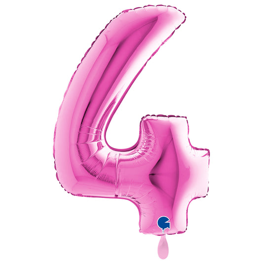 1 Ballon XXL - Chiffre 4 - Fushia