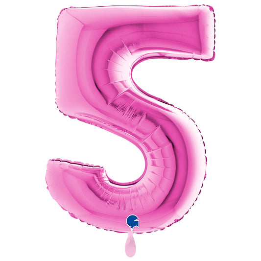 1 Ballon XXL - Chiffre 5 - Fushia