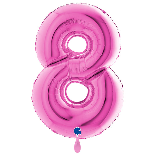 1 Ballon XXL - Chiffre 8 - Fuchsia