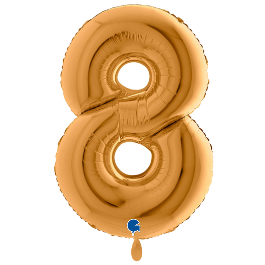 1 Ballon XXL – Zahl 8 – Sunset Gold