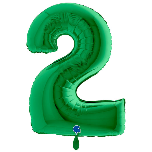 1 Ballon XXL - Chiffre 2 - Vert