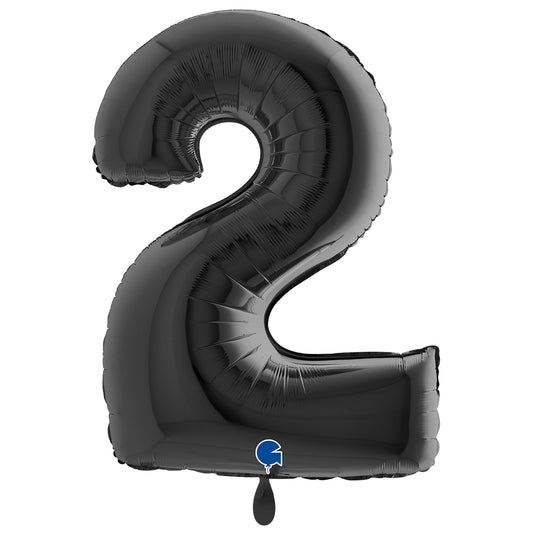 1 Ballon XXL – Chiffre 2 – Noir