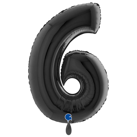 1 Ballon géant - Chiffre 6 - Noir