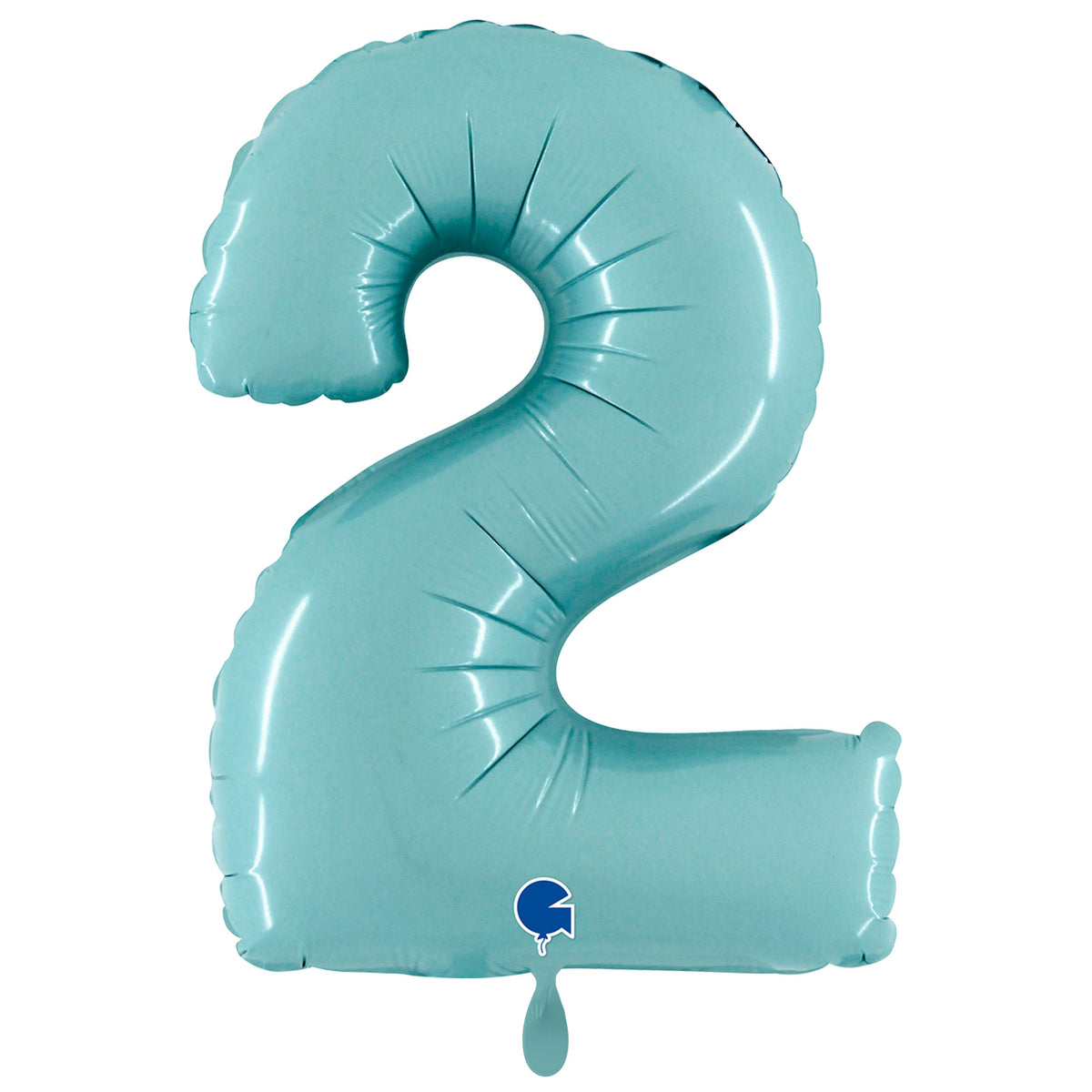 1 ballon géant - Chiffre 2 - Bleu pastel