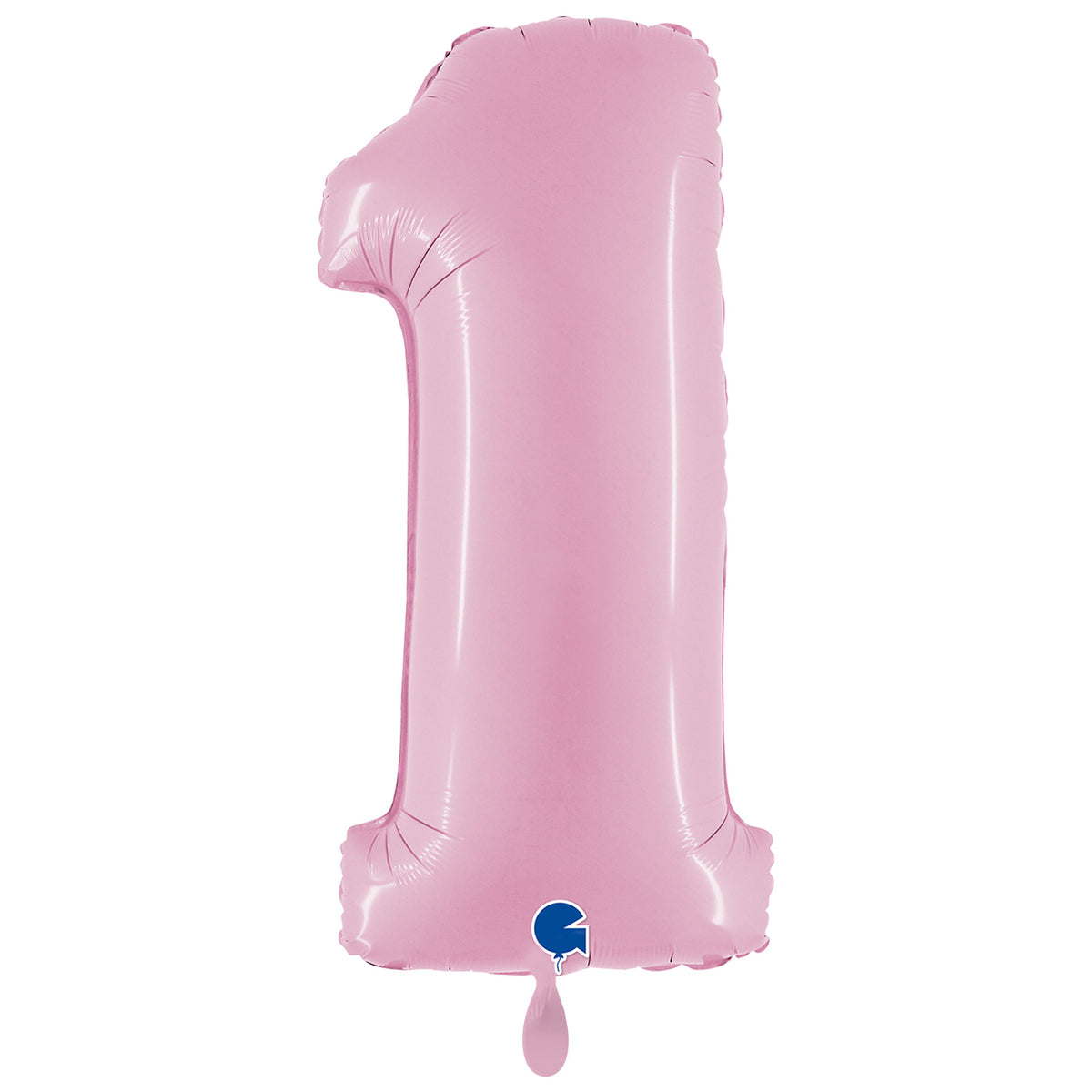 1 Ballon XXL - Nummer 1 - Pastelroze