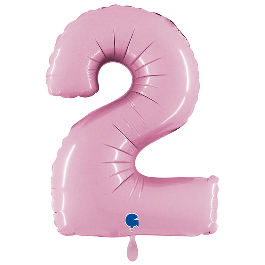 1 Ballon XXL - Nummer 2 - Pastelroze