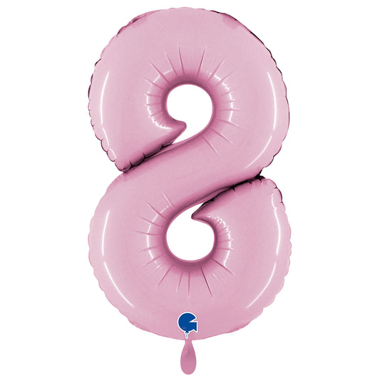 1 Ballon XXL - Nummer 8 - Pastelroze