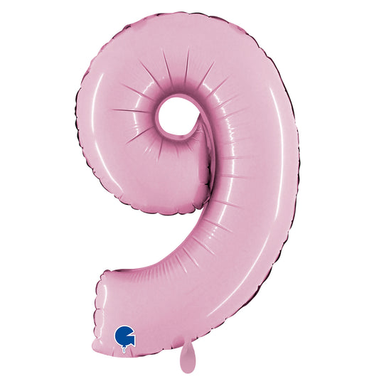 1 Ballon XXL - Chiffre 9 - Rose pastel