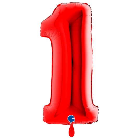 1 Ballon XXL - Chiffre 1 - Rouge