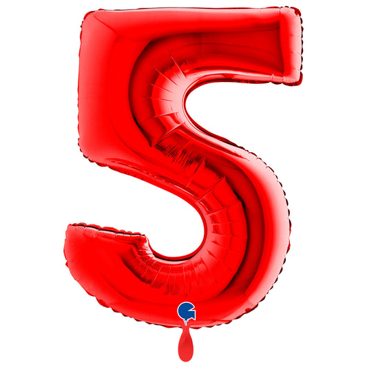 1 Ballon XXL - Chiffre 5 - Rouge