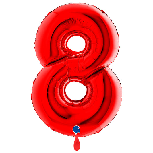 1 ballon XXL - Chiffre 8 - Rouge