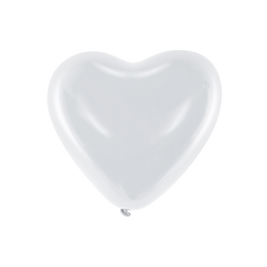 100 Hartballonnen Decor - Ø 25cm - Wit
