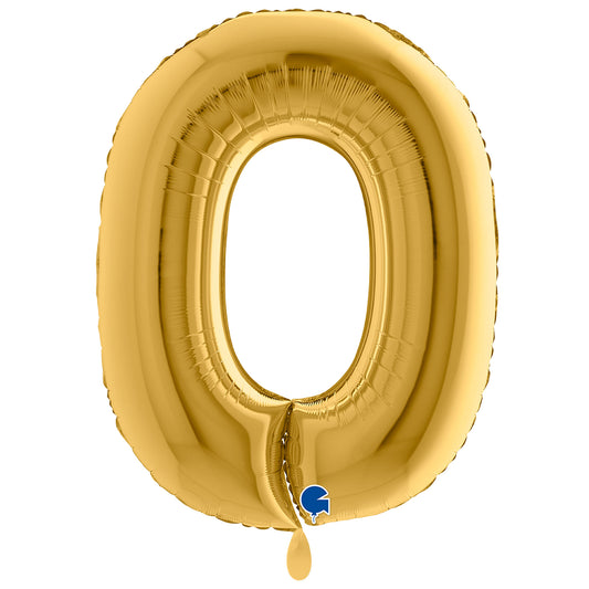 1 Ballon XXL - Cijfer 0 - Goud