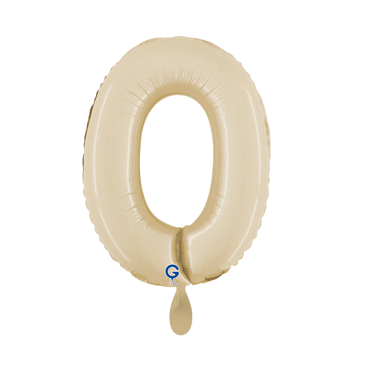 1 Ballon XS - Chiffre 0 - Crème Satiné