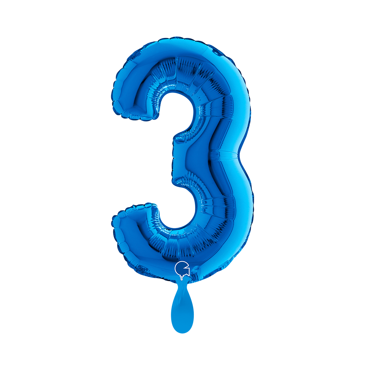 1 Ballon XS - Chiffre 3 - Bleu