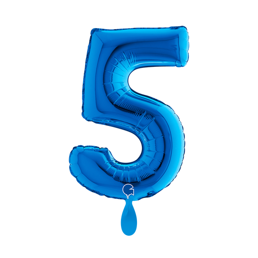 1 Ballon XS - Chiffre 5 - Bleu