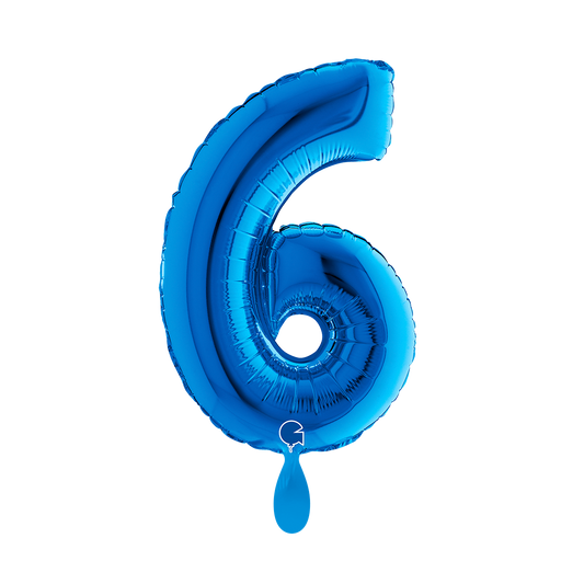 1 Ballon XS - Chiffre 6 - Bleu