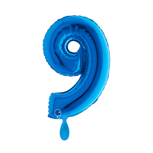 1 Ballon XS - Chiffre 9 - Bleu