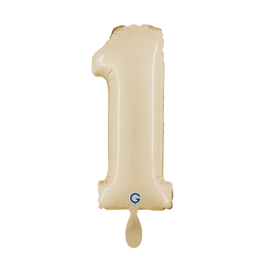 1 Ballon XS - Nummer 1 - Satijncrème