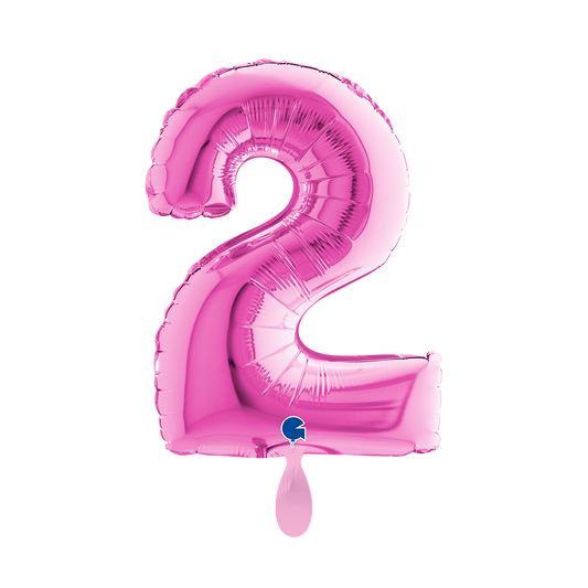 1 Ballon XS - Chiffre 2 - Fuxia