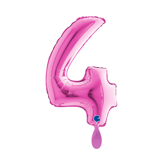 1 Ballon XS - Chiffre 4 - Fushia