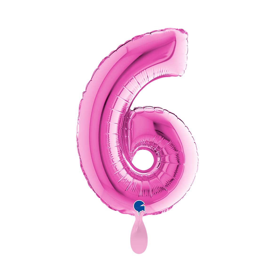 1 Ballon XS - Zahl 6 - Fuxia