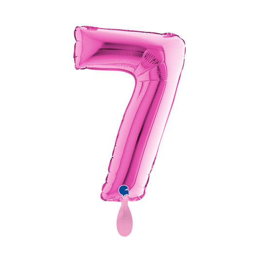 1 Ballon XS - Chiffre 7 - Fuxia