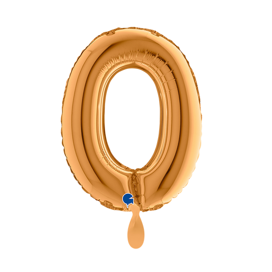 1 Ballon XS - Chiffre 0 - Or