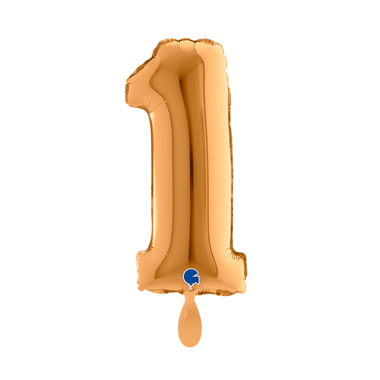 1 Ballon XS - Chiffre 1 - Doré