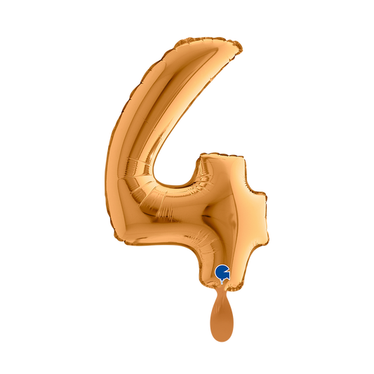 1 ballon XS - chiffre 4 - doré