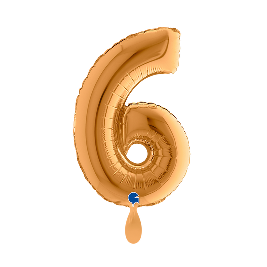 1 Ballon XS - Chiffre 6 - Or