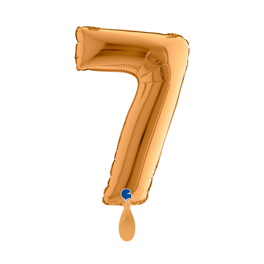 1 Ballon XS - Chiffre 7 - Doré