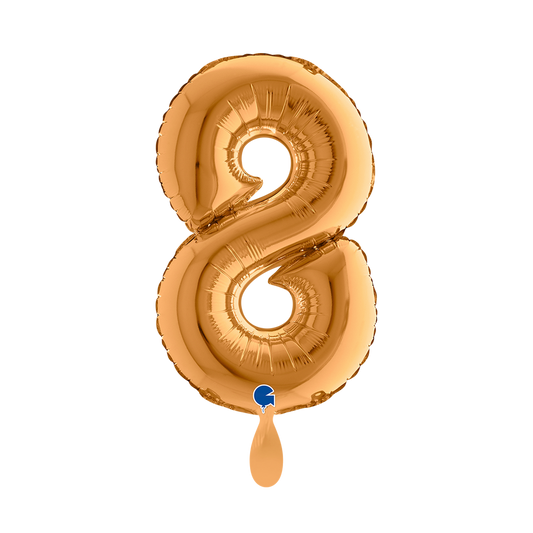 1 Ballon XS - Chiffre 8 - Doré
