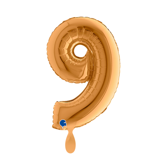 1 Ballon XS - Chiffre 9 - Or