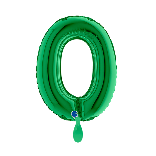 1 Ballon XS - Chiffre 0 - Vert