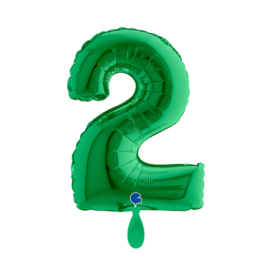 1 Ballon XS - Chiffre 2 - Vert