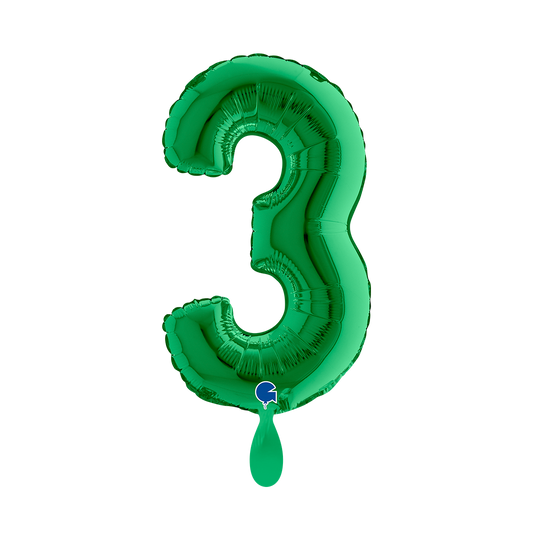 1 Ballon XS - Chiffre 3 - Vert