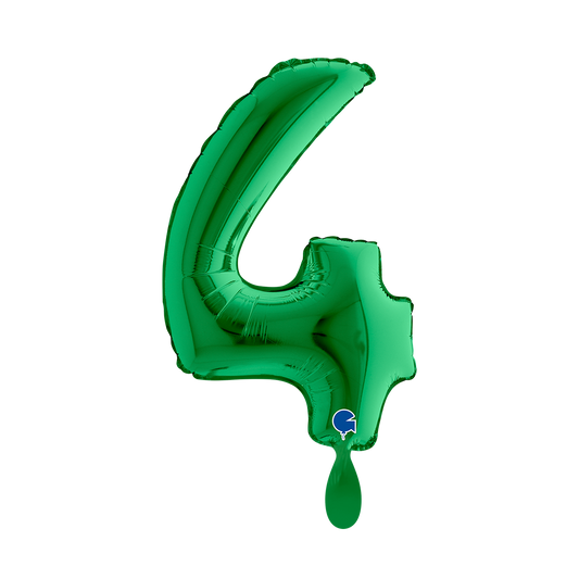 1 Ballon XS - Chiffre 4 - Vert