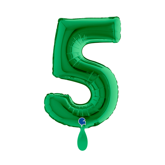 1 Ballon XS - Chiffre 5 - Vert