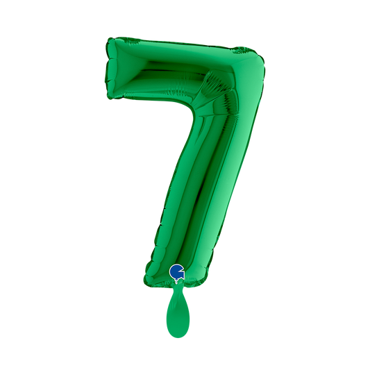 1 ballon XS - chiffre 7 - vert