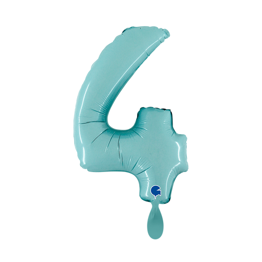 1 Ballon XS - Chiffre 4 - Bleu Pastel