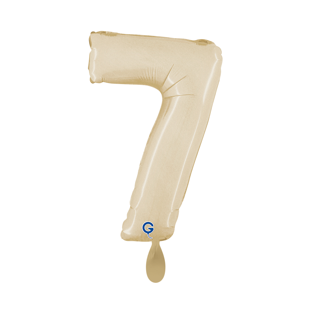 1 ballon XS - cijfer 7 - Satijncrème