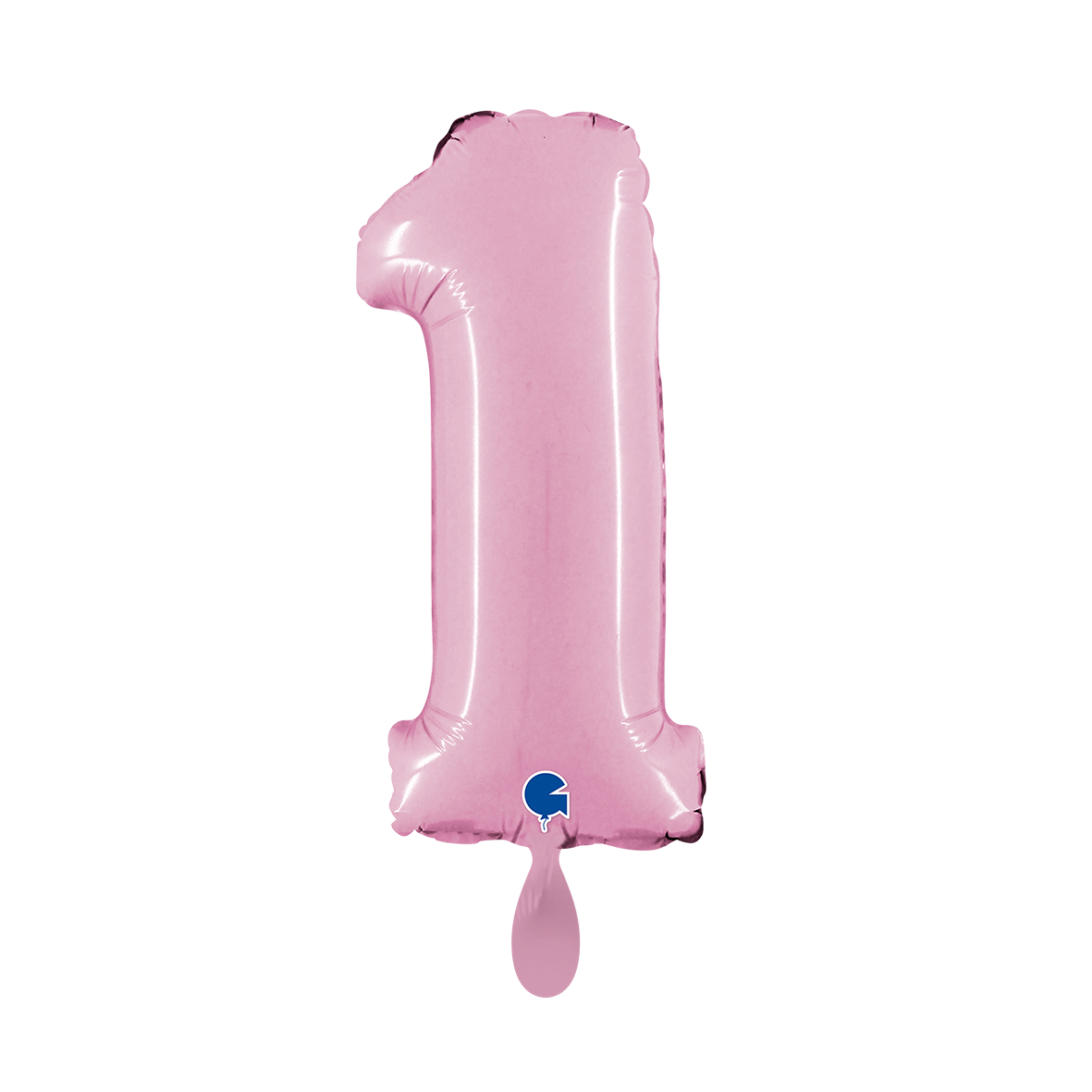 1 ballon XS - cijfer 1 - pastelroze