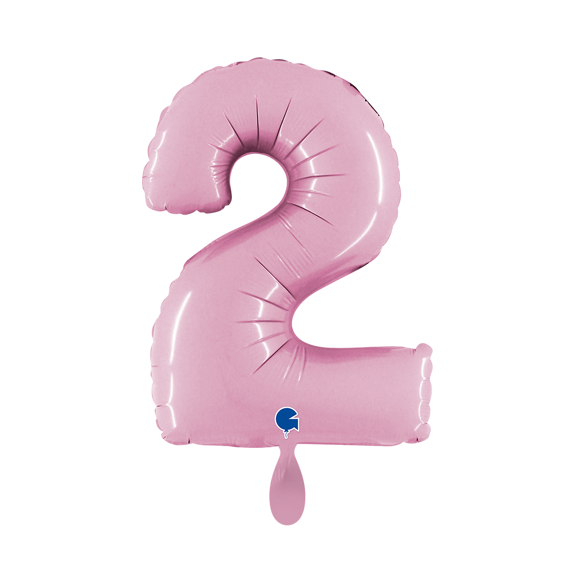 1 Ballon XS - Chiffre 2 - Rose Pâle