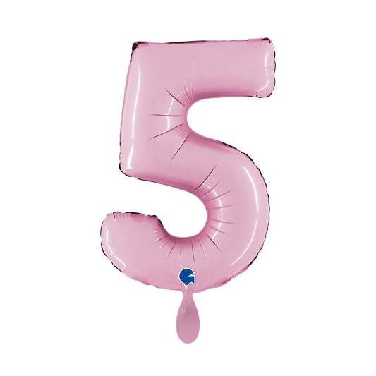 1 Ballon XS - Nummer 5 - Pastelroze