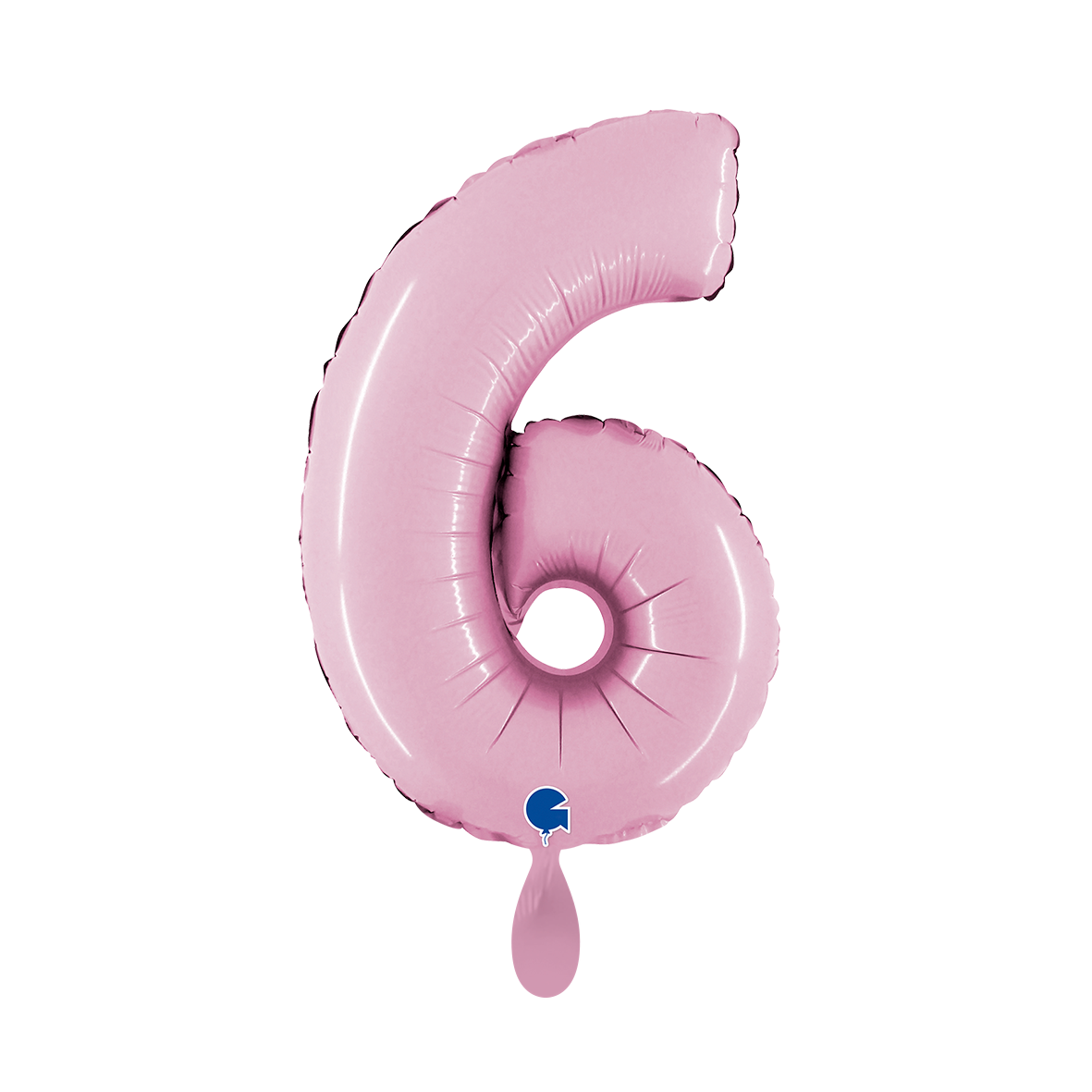1 Ballon XS - Chiffre 6 - Rose pastel