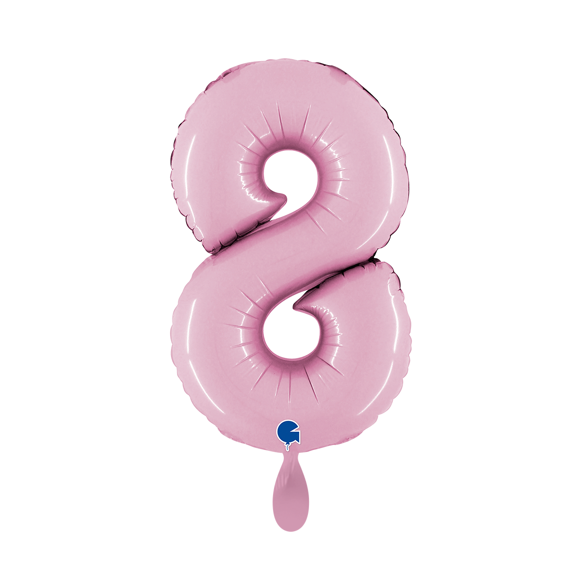 1 Ballon XS - Chiffre 8 - Rose pastel
