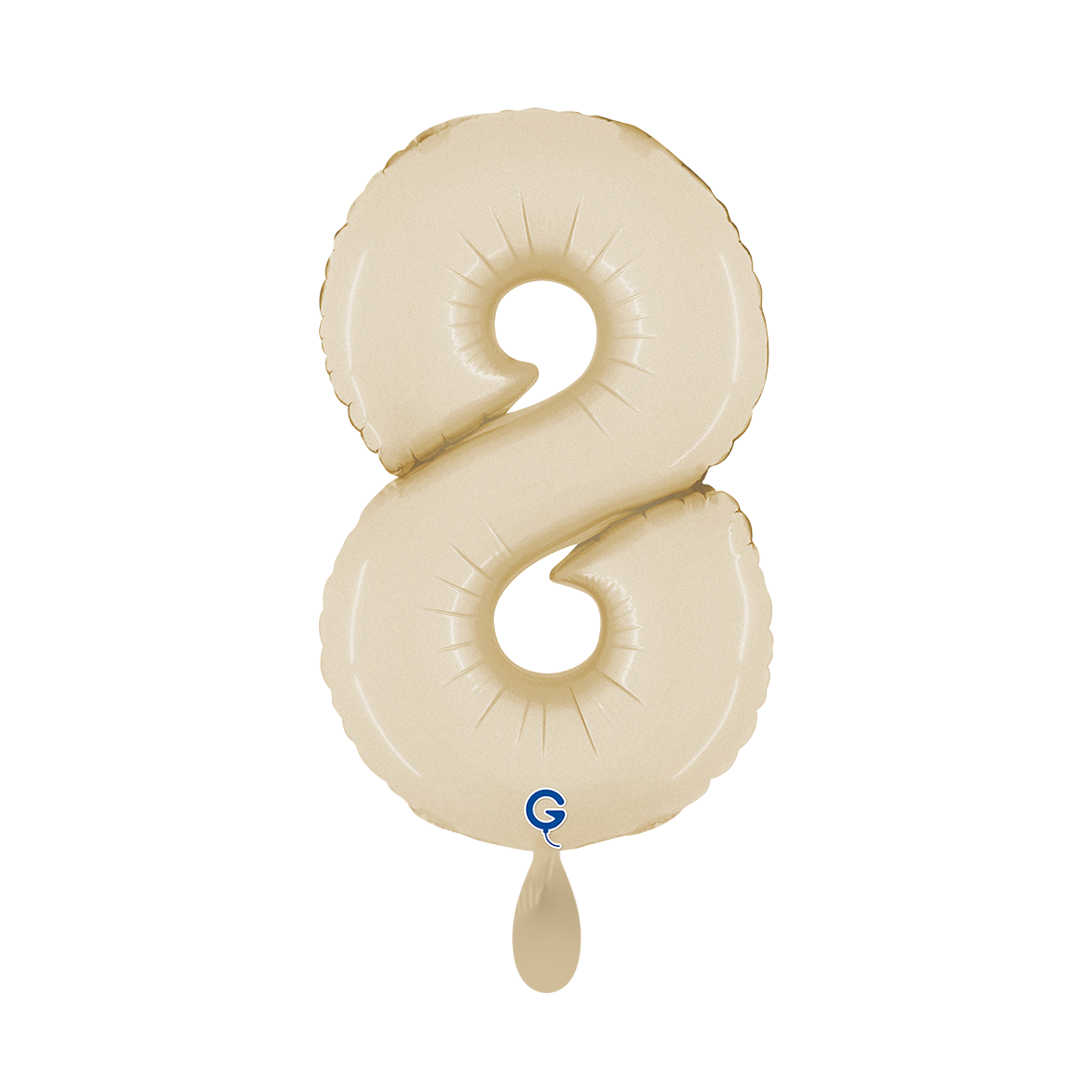 1 Ballon XS - Nummer 8 - Satijncrème
