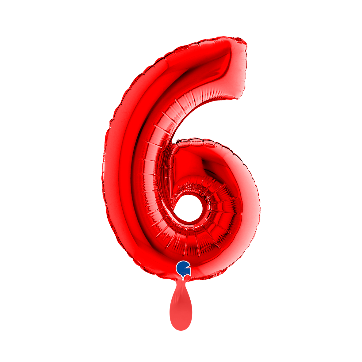 1 Ballon XS - Chiffre 6 - Rouge