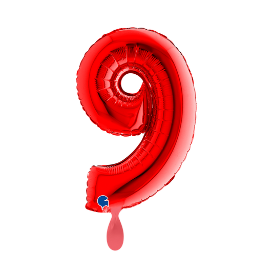 1 Ballon XS - Chiffre 9 - Rouge